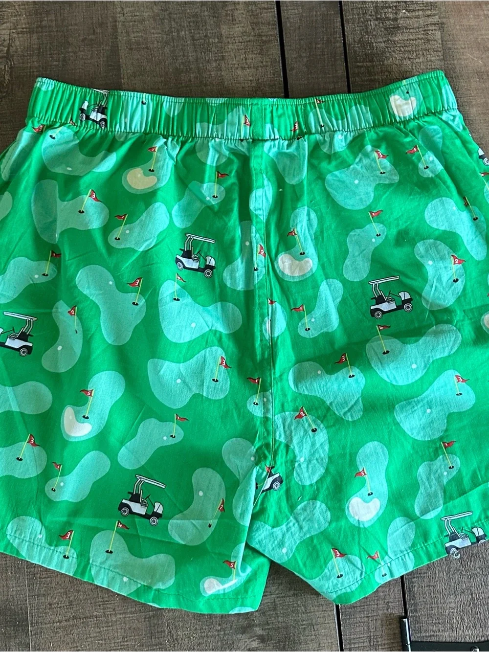Old Navy Golf Course Print Boxer Shorts Men's Small Green Novelty Lounge Sleep